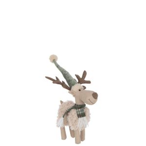 MOOSE SCARF POLYESTER OFF-WHITE/GREEN SMALL