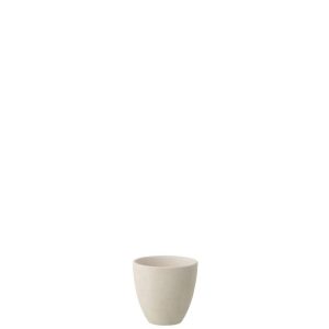 FLOWERPOT ROUND POTTERY WHITE SMALL