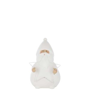 SANTA CLAUS LED STAR POLYRESIN WHITE LARGE