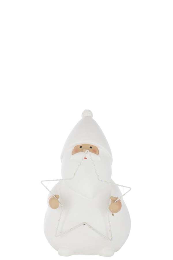 SANTA CLAUS LED STAR POLYRESIN WHITE LARGE