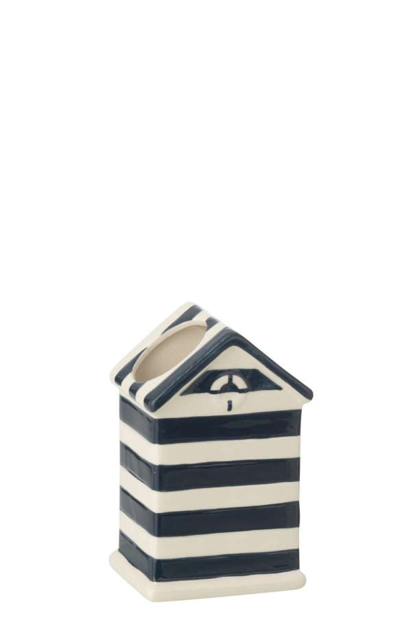 FLOWERPOT BEACH HOUSE PORCELAIN BLUE/WHITE SMALL