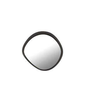 WALL MIRROR ROUND METAL/GLASS BLACK SMALL