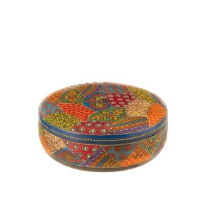 BOX + LID DELHI ROUND MANGO WOOD MIX