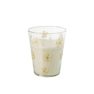 SCENTED CANDLE FLOWER GLASS TRANSPARENT LARGE-75HOURS