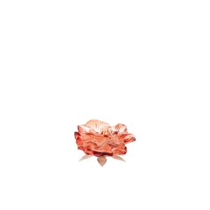 TEALIGHT HOLDER FLOWER GLASS ORANGE