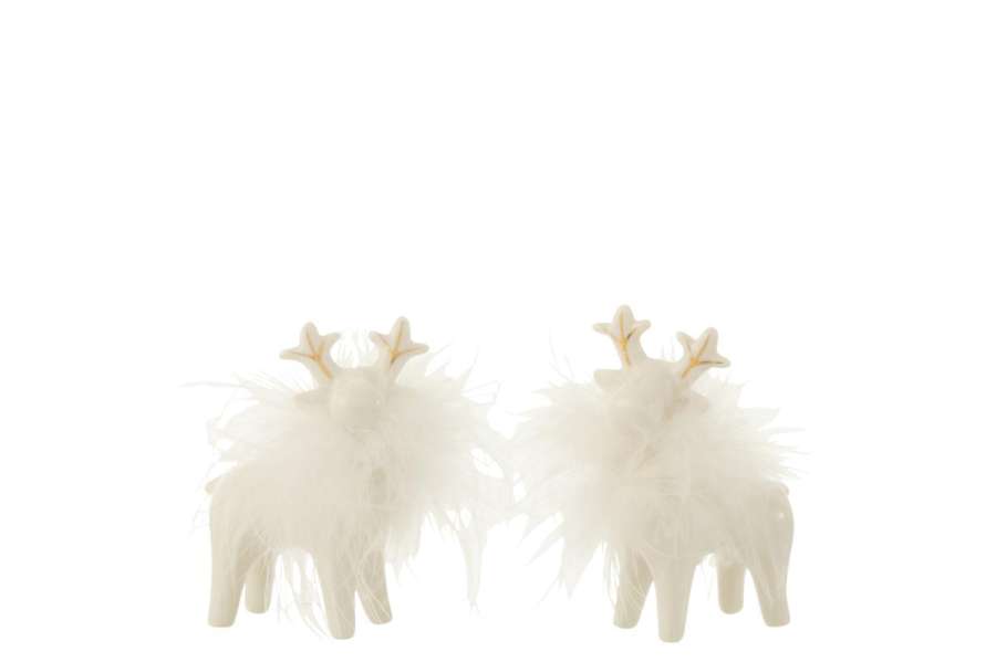 MOOSE PORCELAIN GOLD/WHITE SMALL ASSORTMENT OF 2