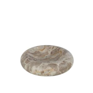 BOWL ROUND LOW MARBLE BEIGE LARGE