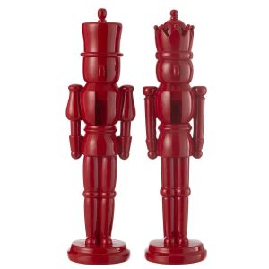 NUTCRACKER RESIN SHINY RED LARGE ASSORTMENT OF 2