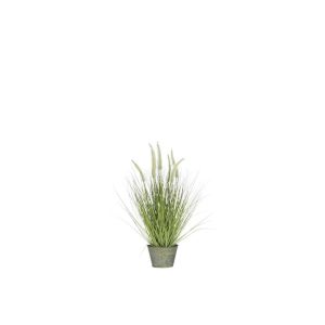 GRASSES+TAILS IN POT METAL GREEN PLASTIC GREEN SMALL