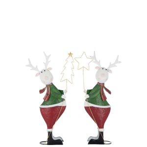 REINDEER LED STAR+TREE METAL MULTICOLORED LARGE ASSORTMENT OF 2