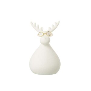 REINDEER GLASSES PORCELAIN WHITE/GOLD COLORED MEDIUM