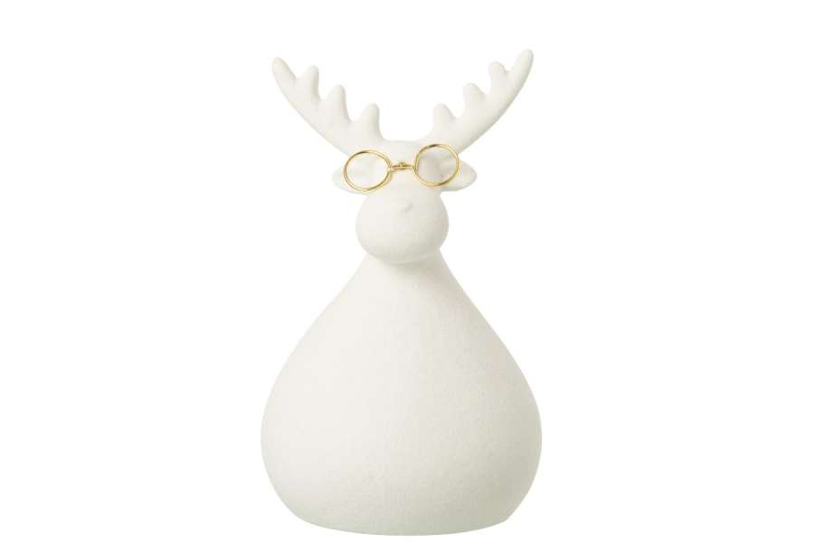 REINDEER GLASSES PORCELAIN WHITE/GOLD COLORED MEDIUM