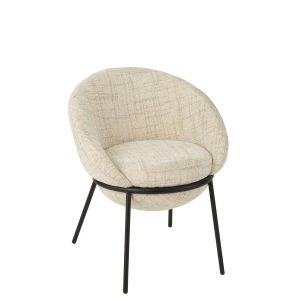 DINING CHAIR IRON BEIGE/BLACK