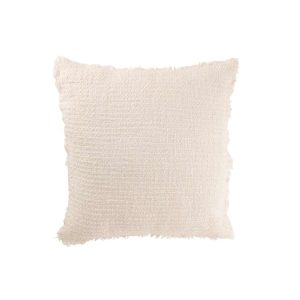 CUSHION FRAYED EDGES COTTON/POLYESTER WHITE