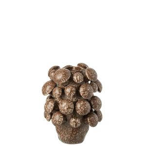 VASE FUNGI CLAY BROWN SMALL