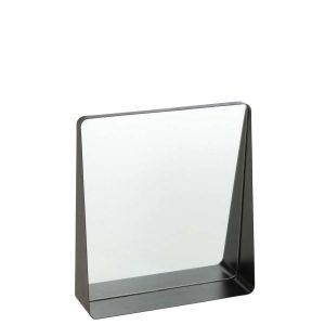 WALL MIRROR SQUARE METAL/GLASS BLACK