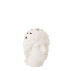 VASE LADY HEAD DOLOMITE WHITE