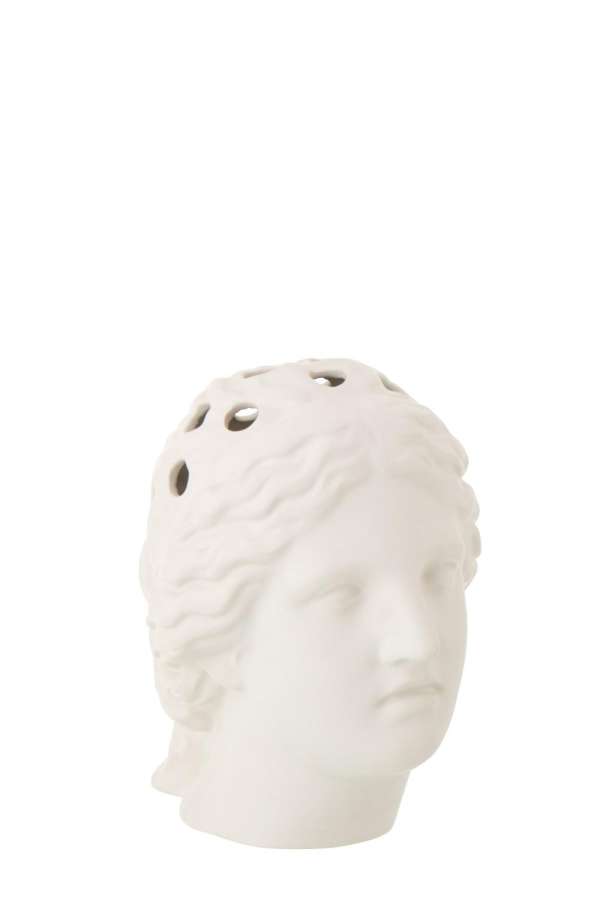 VASE LADY HEAD DOLOMITE WHITE