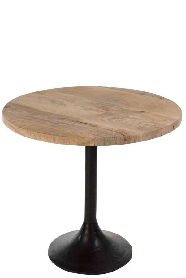 TABLE BAR ROUND WOOD/METAL NATURAL/BLACK