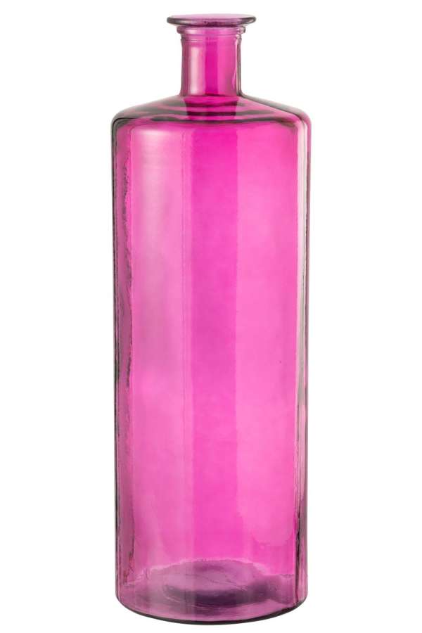 VASE BOTTLE GLASS PINK LARGE