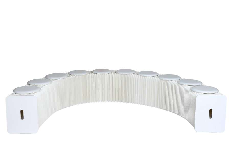 BENCH FOLDABLE PAPER OFF-WHITE