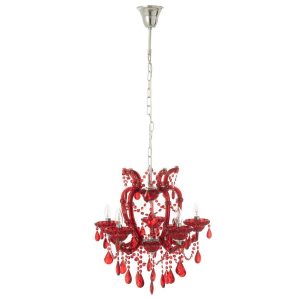 CEILING LAMP CHANDELIER ANTIQUE GLASS RED