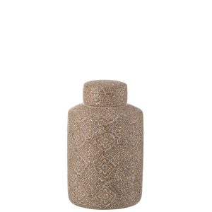 JAR DECORATIVE WABI PORCELAIN BEIGE/WHITE LARGE