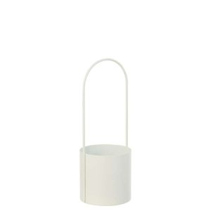 FLOWERPOT IRON WHITE MEDIUM