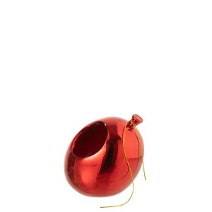 FLOWERPOT BALLOON CERAMIC CHRISTMAS RED SMALL