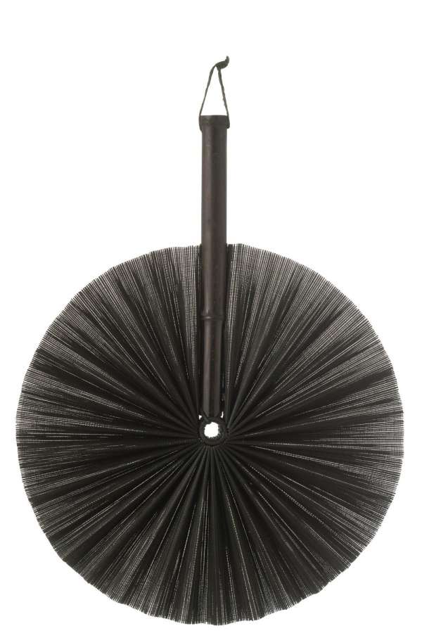 FAN WALL DECORATION ROUND BAMBOO BLACK
