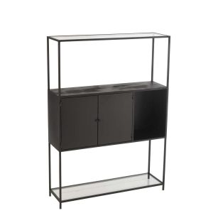 SHELF RECTANGLE METAL/GLASS BLACK