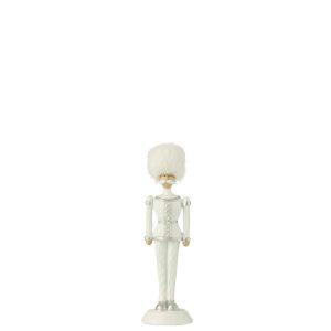 NUTCRACKER FUR HAT GLITTER RESIN WHITE SMALL