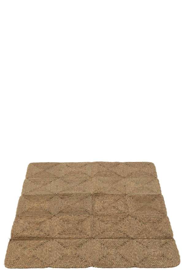 RUG SQUARES WOVEN ROPES PLASTIC NATURAL
