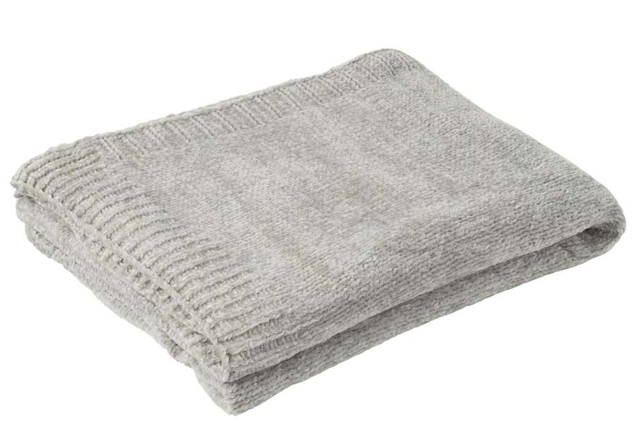 BLANKET CHENILLE POLYESTER GREY
