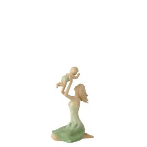 MOTHER +  BABY POLYRESIN GREEN/ECRU