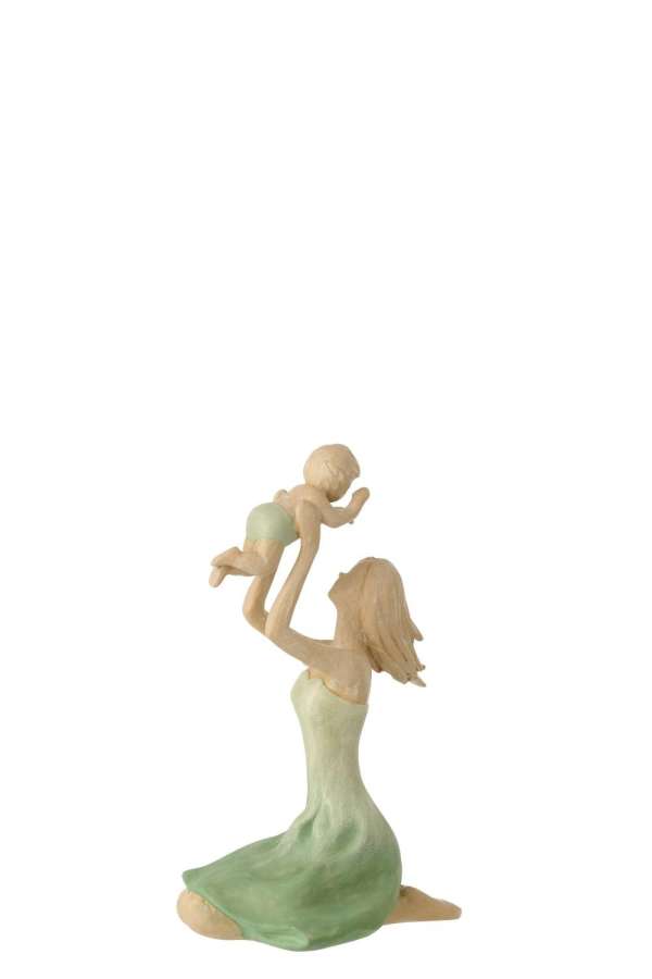 MOTHER +  BABY POLYRESIN GREEN/ECRU