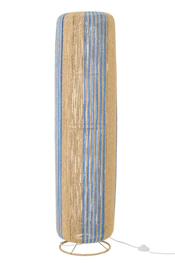FLOOR LAMP ROPE CYLINDER METAL BLUE/NATURAL LARGE