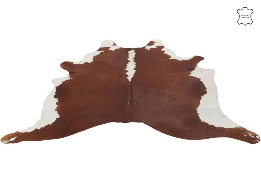 COW SKIN LEATHER BROWN/WHITE 3-4M²