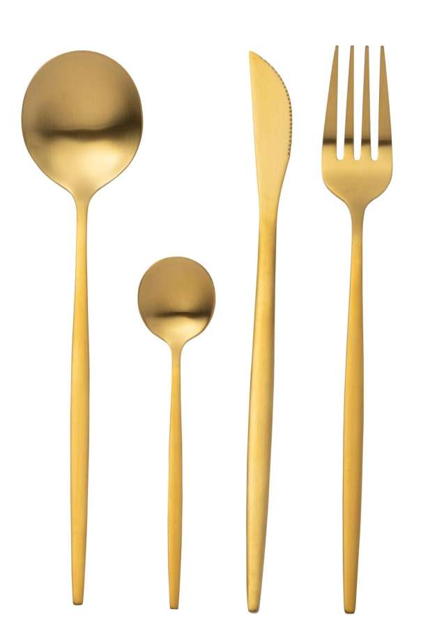 BOX CUTLERY A 24 PIECES STAINLESS STEEL MATT GOLD