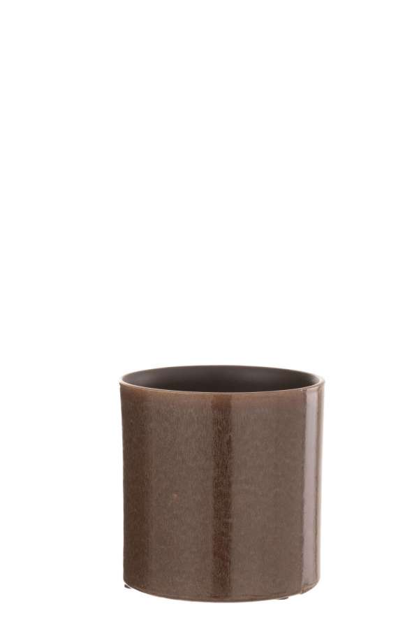 FLOWER POT FLEK CERAMIC BROWN EXTRA SMALL