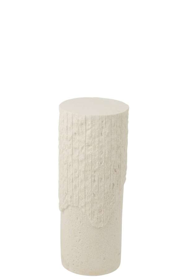 PEDESTAL ROCKY RELIEF POLYRESIN WHITE SMALL