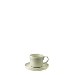 COFFEE CUP  +  SAUCER LUNA STONEWARE LIGHT GREEN