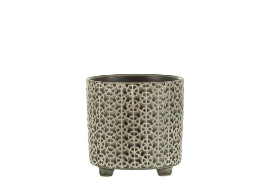 FLOWERPOT FLOWER CERAMIC GREY/BLUE MEDIUM