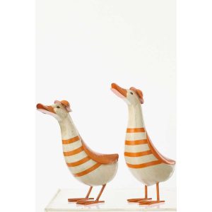 DUCK STRIPED METAL ORANGE/OFF-WHITE LARGE ASSORTMENT OF 2