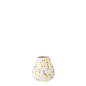 VASE FLOWERS DOLOMITE WHITE/LIGHT YELLOW