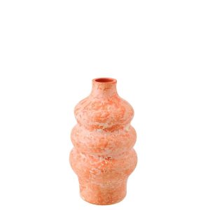 VASE CERAMIC ORANGE/WHITE SMALL