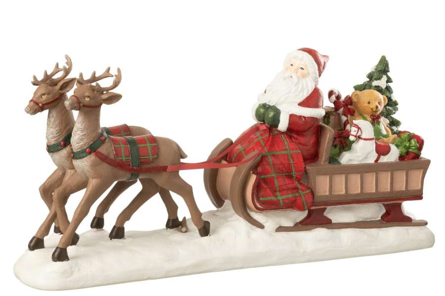SANTA CLAUS SLED + DEER LIMEPOWDER MULTICOLORED
