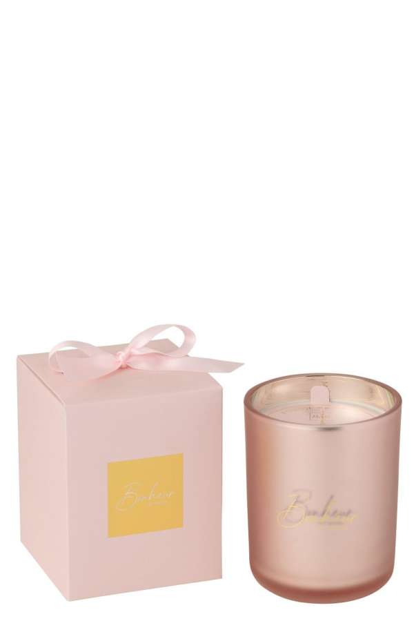 SCENTED CANDLE BONHEUR PINK LARGE-65HOURS