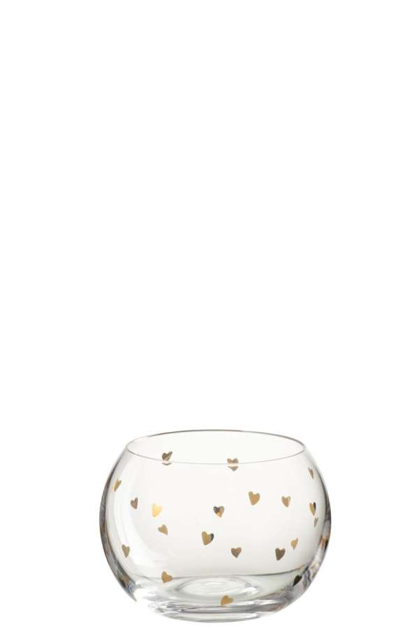 APPETIZE HEART GLASS TRANSPARENT/GOLD