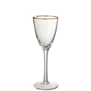 WINE GLASS WHITE WINE GOLDEN BORDER GLASS TRANSPARENT/GOLD